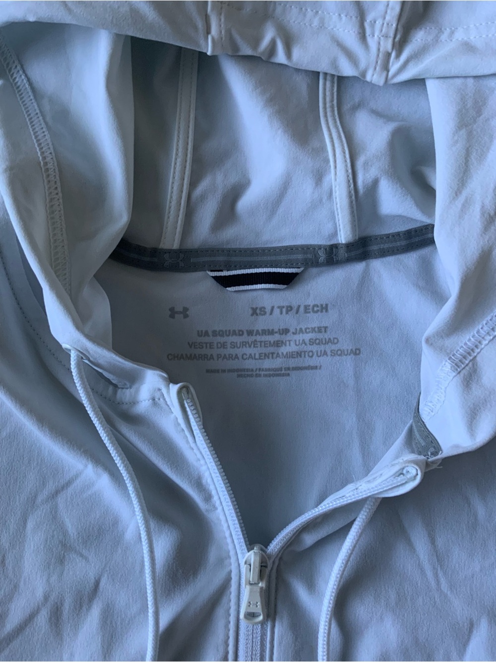 Under Armour White Hooded Warm-Up Zip Jacket